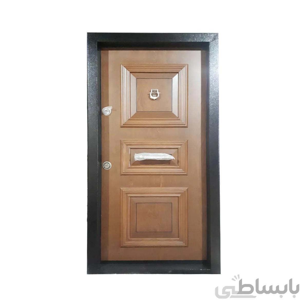 درب ضد سرقت سه قاب برجسته با روکش راش - 110*210 / چپ بازشو