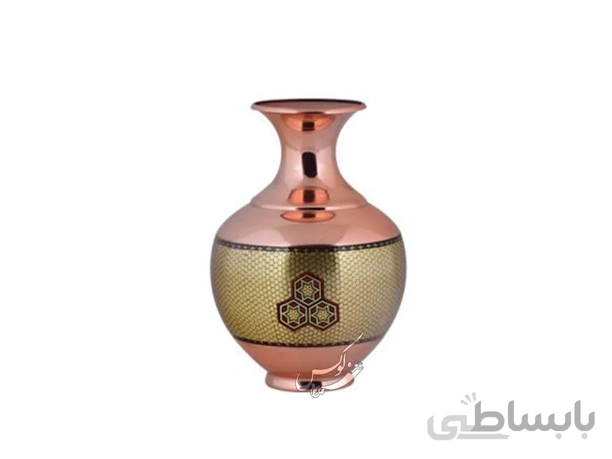 گلدان مس و خاتم مدل بلونی ممتاز آقاجانی