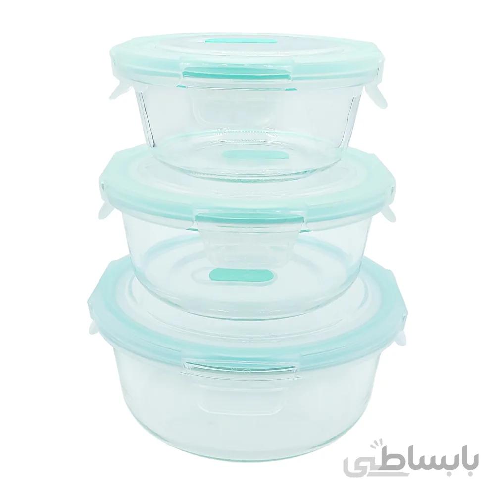 ظرف نگهدارنده پیرکس 3 تکه گرد سوپاپ دار والرین مدل 2210WH