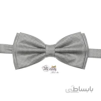 پاپیون سری مندو - مردانه (چهارخونه سفید آبی روشن)