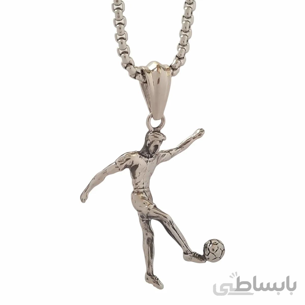 گردنبند مردانه طرح فوتبال کد f5673