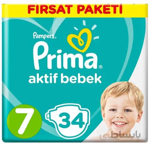 پوشک پریما پمپرز ترکیه سایز7 34 عددی