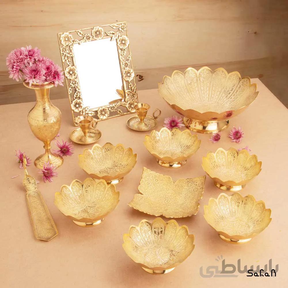 ست هفت سین برنجی طلایی کد 246