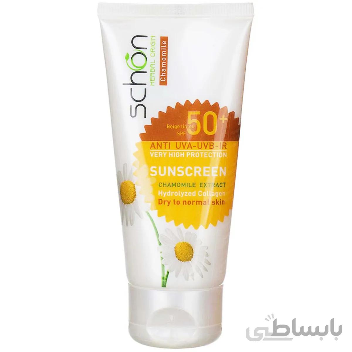 کرم ضد آفتاب رنگ بژ شون +SPF50