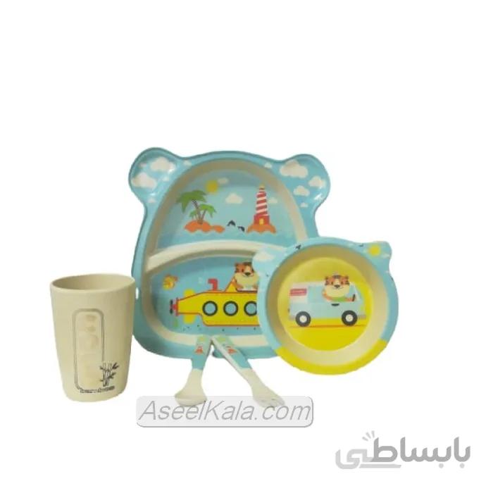 ست ظرف غذای ۵تیکه کودک بامبو BAMBOO طرح ببر
