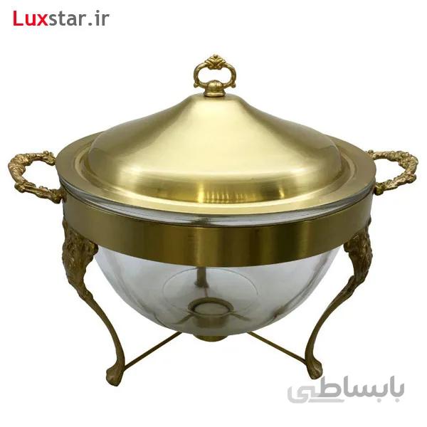 سوپ خوری شمع دار برنجی بزرگ ایران کادو مدل 531b ا Irankado B531 Brass Soup Dish