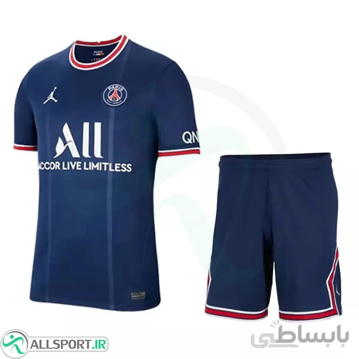 پیراهن شورت اول پاریسن ژرمن با چاپ نام و شماره نیمار Paris Saint Germain 2021-22 Home Soccer Jersey Kit Shirt+Short Neymar Jr 10