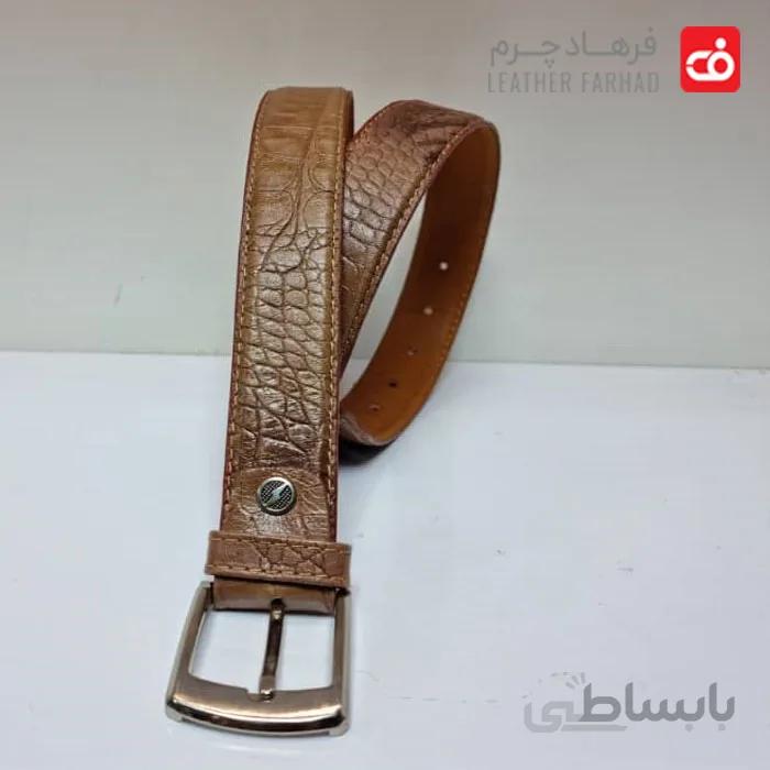 کمربند دو لا گاوی چرم طبیعی تبریز