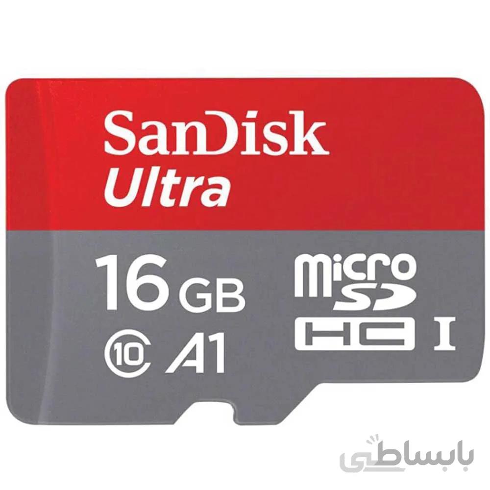 کارت حافظه microsdhc سن دیسک مدل sandisk ultra a1 کلاس 10 استاندارد uhs i u1 سرعت 98mbps ظرفیت 16 گیگابایت در بروزکالا