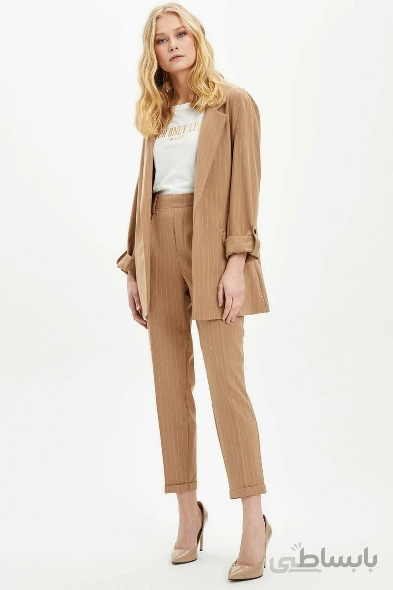 شلوار بافته شده زنانه قهوه ای Jogger Standard Fit N3734AZ.20SP.BN156