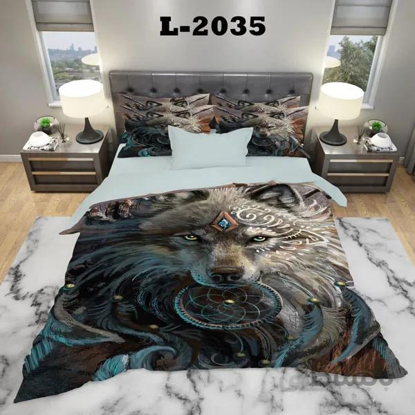 روتختی سه بعدی ساتن ابریشم ترک طرح حیوان - کد 2035