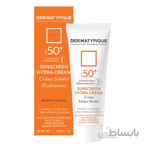 کرم ضدآفتاب بی رنگ +SPF50 پوست خشک درماتیپیک 50ml