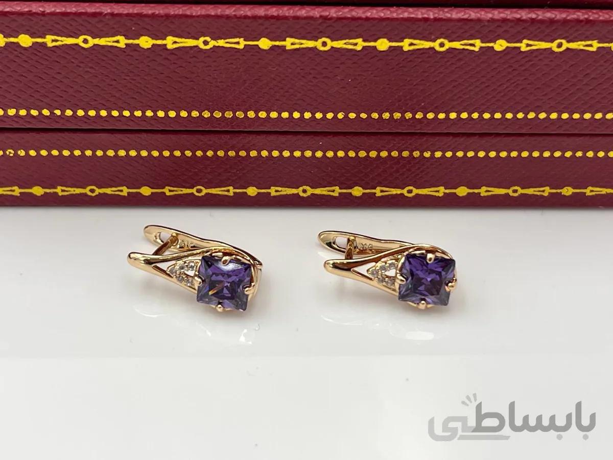 گوشواره ژوپینگ نگین یاقوتی