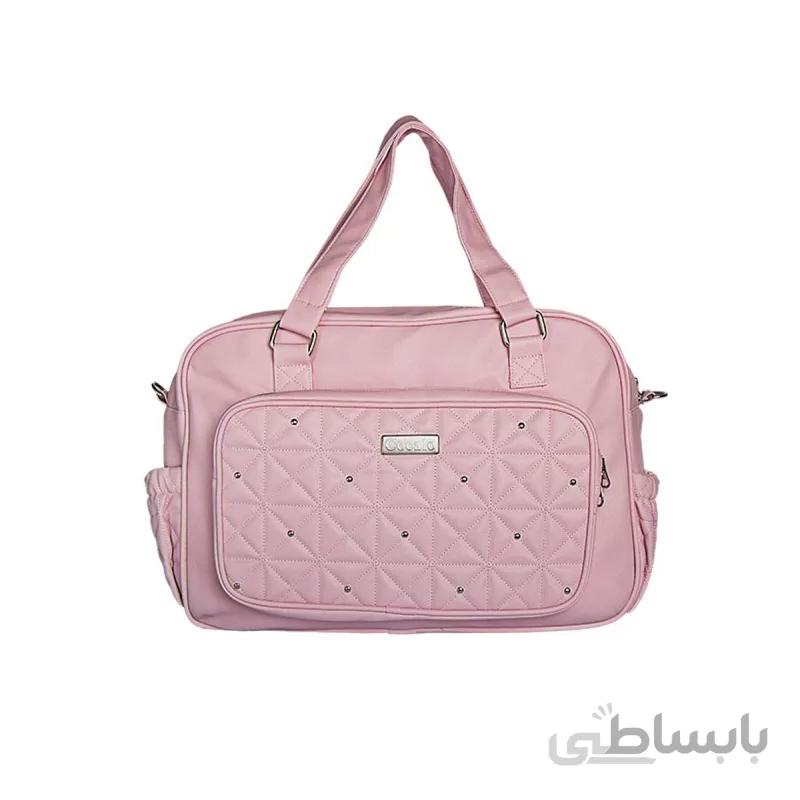 کیف لوازم نوزاد چرم صورتی دکمه دار 1045 کوکالو Cocalo