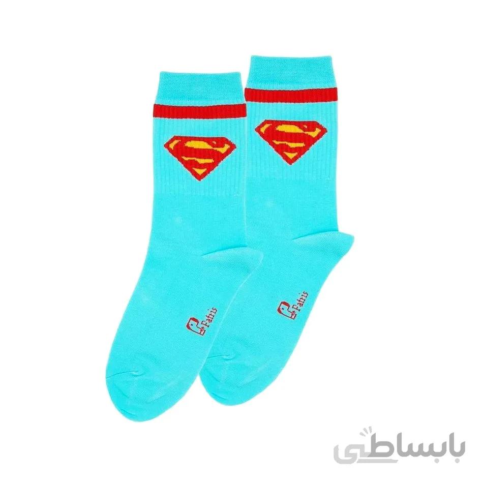جوراب ساقدار طرح سوپرمن رنگ آبی برند پاتریس 1 جفت