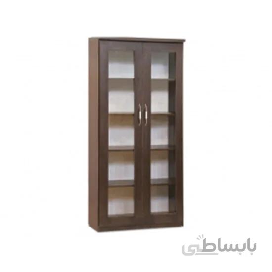 کتابخانه قابدار شیشه ای دو درب کد d162
