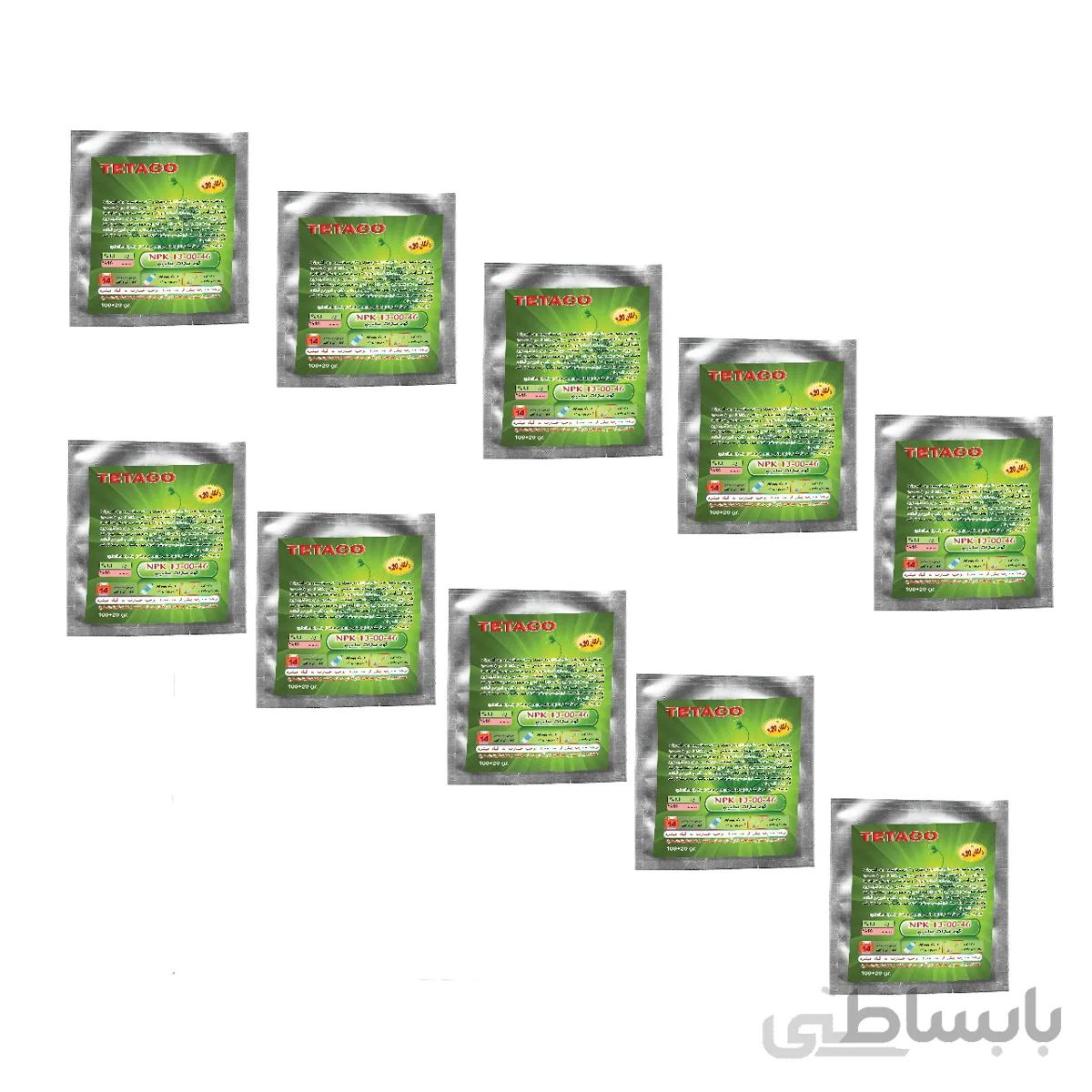 کود نیترات پتاسیم 46-00-13 تتاکو وزن 120 گرم بسته 10 عددی