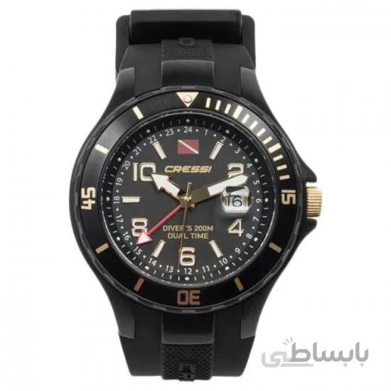ساعت مچی عقربه ای مدل Cressi - Traveller Dual Time Gold