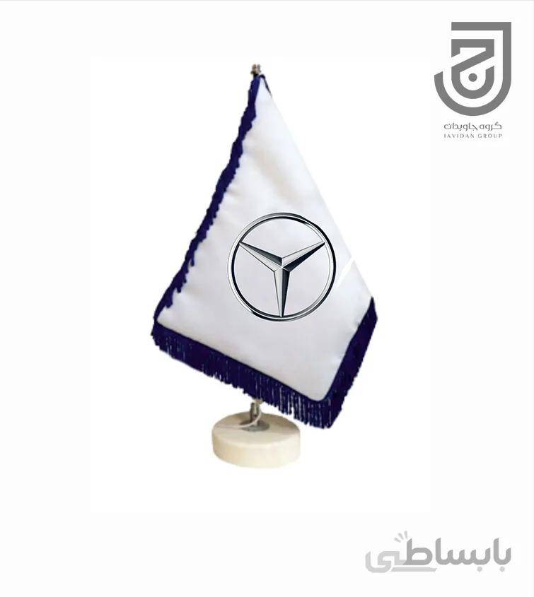 پرچم رومیزی طرح خودروی بنز دور ریشه