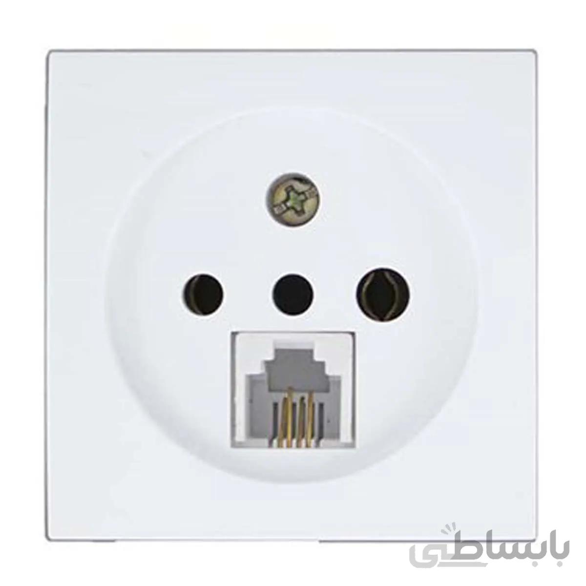 صفحه پریز تلفن دو منظوره پارت الکتریک مدل اذین سفید ا Plate Dual purpose telephone socket Part Electric White Azin model