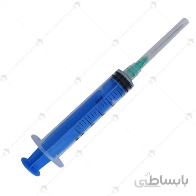 سرنگ 10 سی سی آوا مدل لوئرلاک (پیچی) با سرسوزن طول 38 میلی متر و گیج 21 Ava Luerlock Syringe 21G 10cc