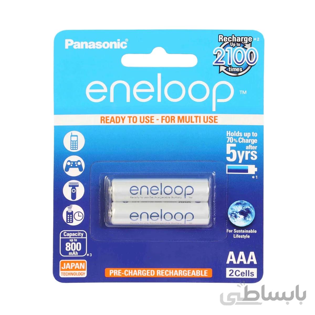 باتری نیم قلمی قابل شارژ پاناسونیک مدل eneloop بسته ۲ عددی