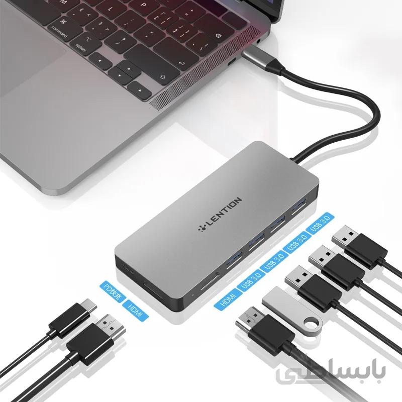 هاب 7 پورت LENTION USB-C سری CLOUD مدل C45