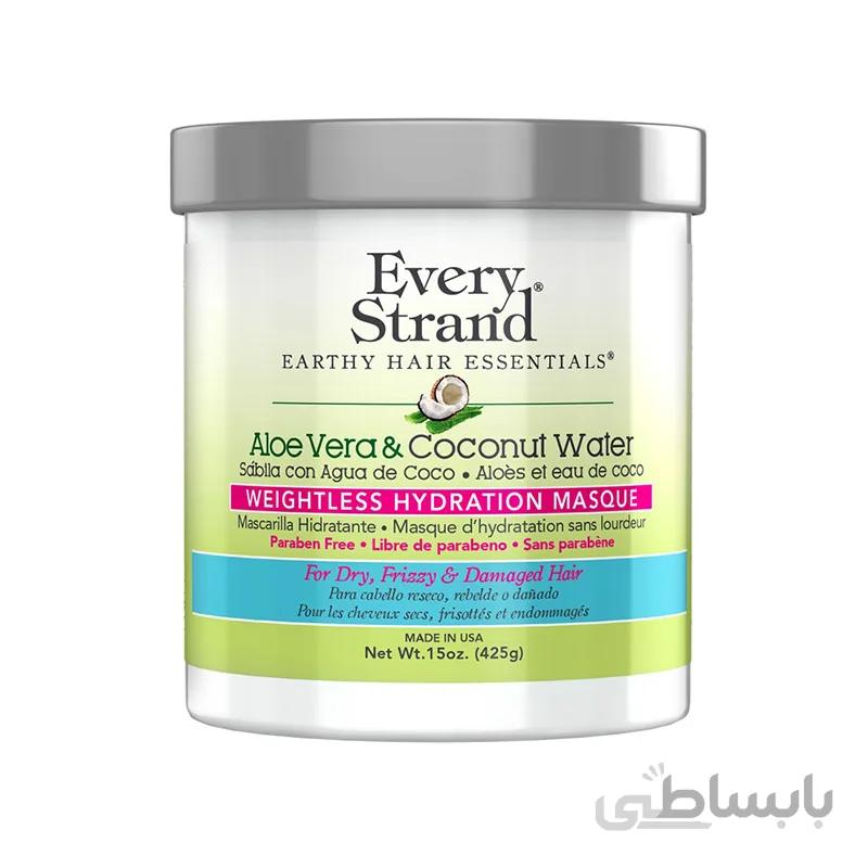 ماسک مو اوری استرند آلوئه ورا و نارگیل بدون سولفات Every Strand Aloe Vera & Coconut Water Weightless Hydration Masque