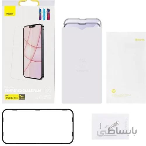 پک 2تایی محافظ صفحه شیشه ای تمام صفحه ضد اشعه Apple iPhone 13 Baseus Anti-Blue SGBL020402