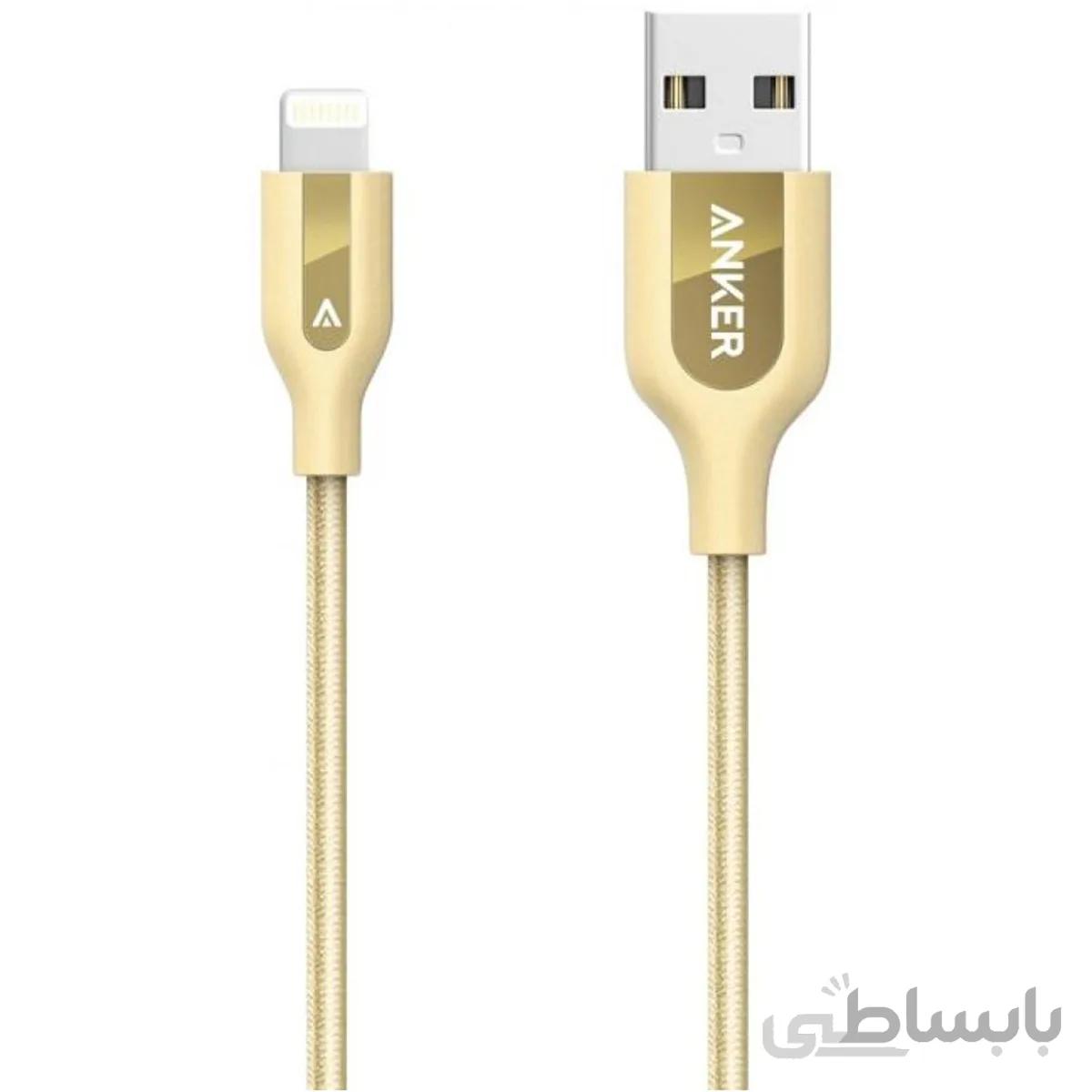 کابل تبدیل USB به لایتنینگ انکر مدل A8121 powerline طول 0.9 متر - سفید صدفی