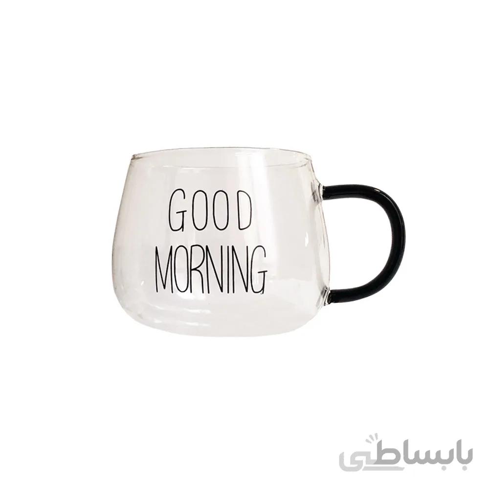 لیوان پیرکس طرح GOOD MORNING