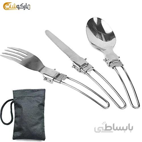 ست قاشق چنگال و چاقو مسافرتی کد ۰۳ ا Set of travel cutlery and knife code 03