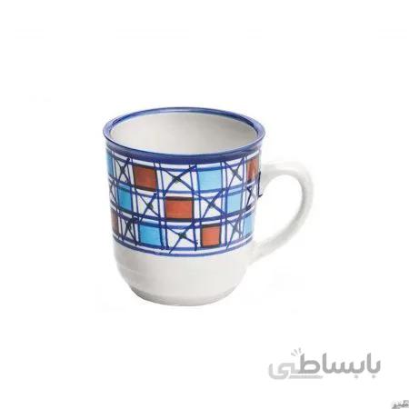لیوان چینی طرح شطرنجی مجموعه 2 عددی