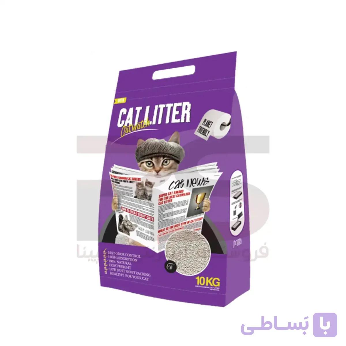 خاک بستر گربه کت واچ مدل گرانولی 10 لیتری