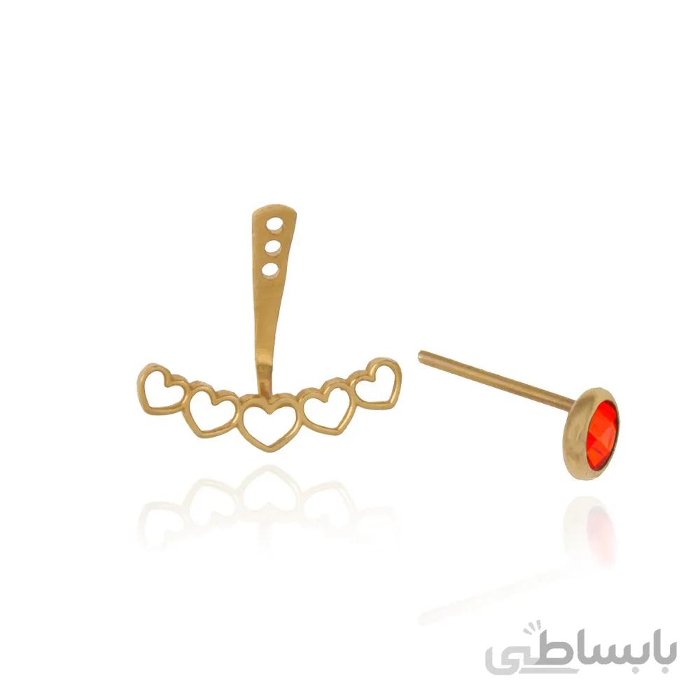 گوشواره طلا زنانه طرح قلب کد CE333