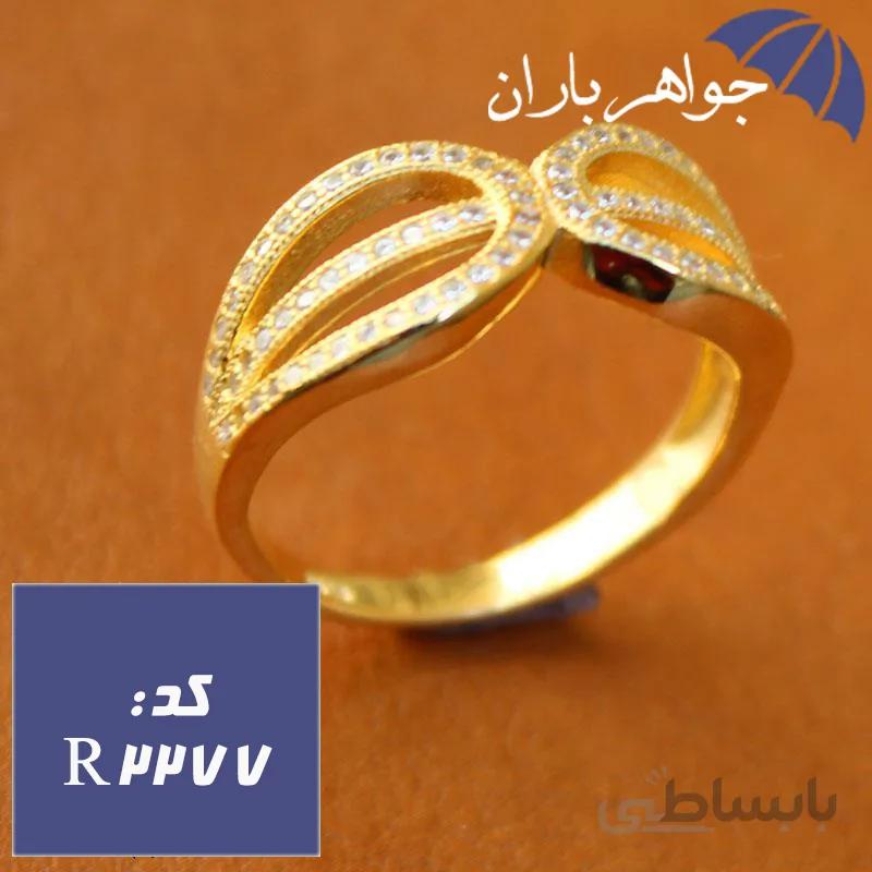 انگشتر نقره طلایی زنانه طرح نقاب کد R_2277