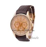 ساعت مچی ویولت کرنوگراف مردانه گرد چرمی طلایی صفحه سفید مدل 0271/2G
