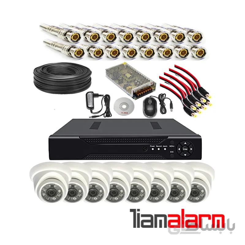 پکیج کامل ۸ دوربین مداربسته دام پلاستیکی LIGHT + دستگاه ۸ کانال ۱۰۸۰N
