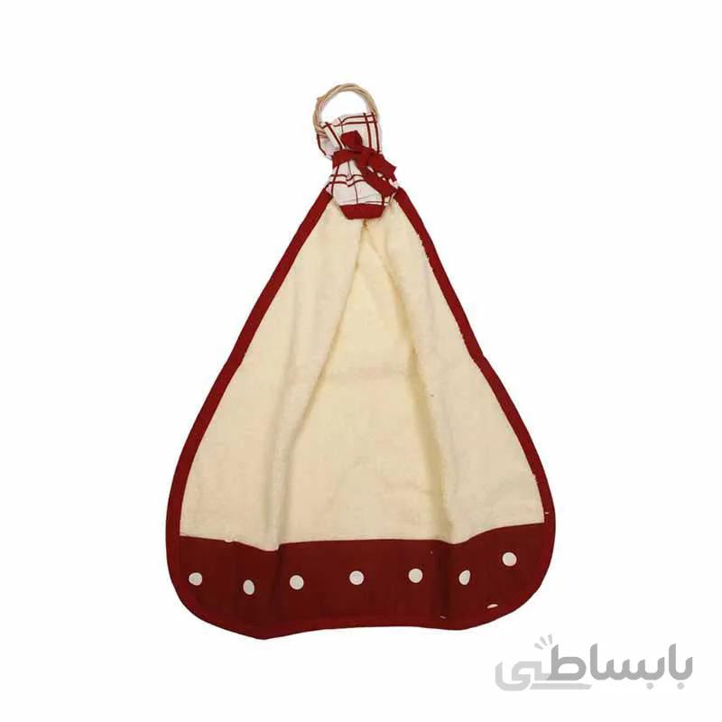 حوله اشپزخانه کتان طرح خالدار قرمز