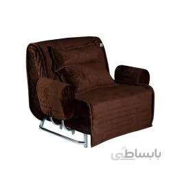 مبل تخت خواب شو یک نفره مدل MA-502.80-BR قهوه ای تیره چشمه نور