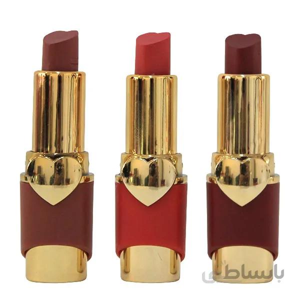 ست ۳ تایی رژ جامد هانچ بیوتی مدل چارمینگ کد ۴ (Hunchbeauty Matte Lipstick-Charming-Feel It Wear It Love It)