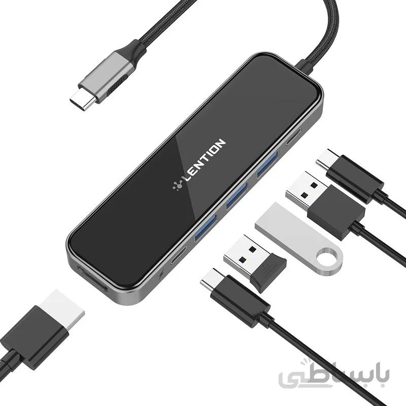 هاب 6 پورت LENTION USB-C سری SAILINGمدل CE35
