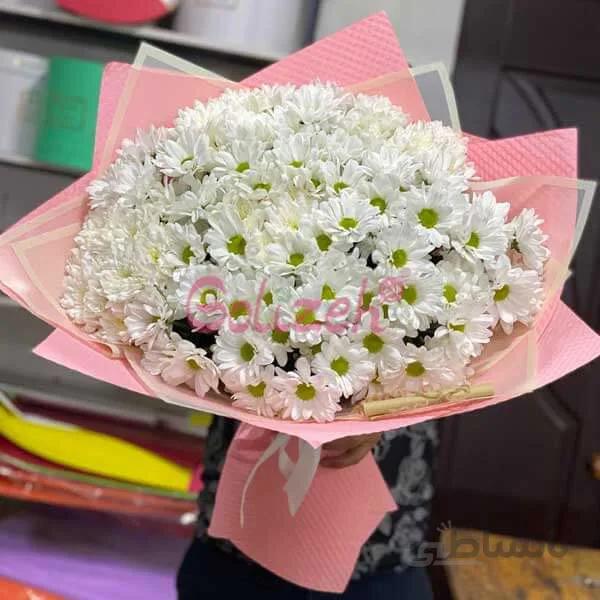 دسته گل داودی مینیاتوری سفید