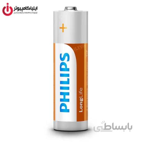 باتری قلمی Zinc برند فیلیپس مدل R06L60T/97 سری Long Life بسته 4 عددی