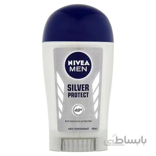 استیک ضد تعریق مردانه نیوآ مدل Silver Protect حجم 40 میلی لیتر ا Nivea Silver Protect Deodorant Stick For Men 40ml