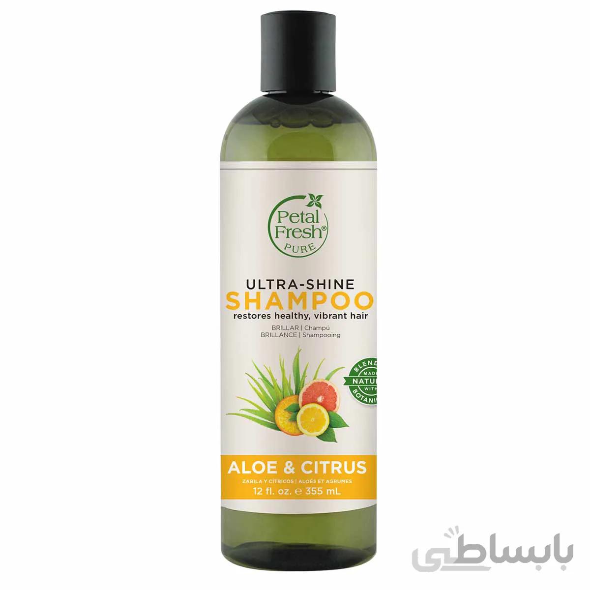 شامپو افزایش دهنده رشد مو و درخشان کننده پتال فرش Petal Fresh حاوی عصاره آلوورا و مرکبات حجم 355 میلی لیتر