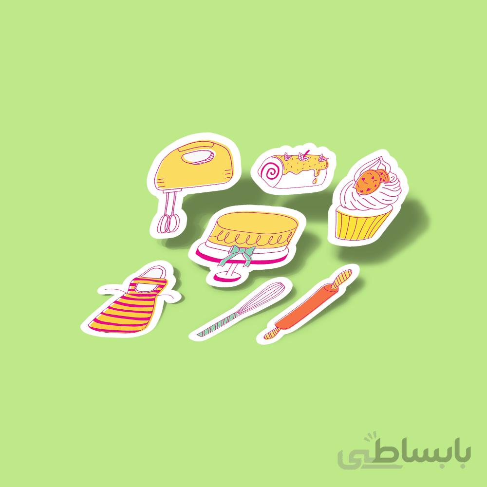 استیکر Cute Baking Tools