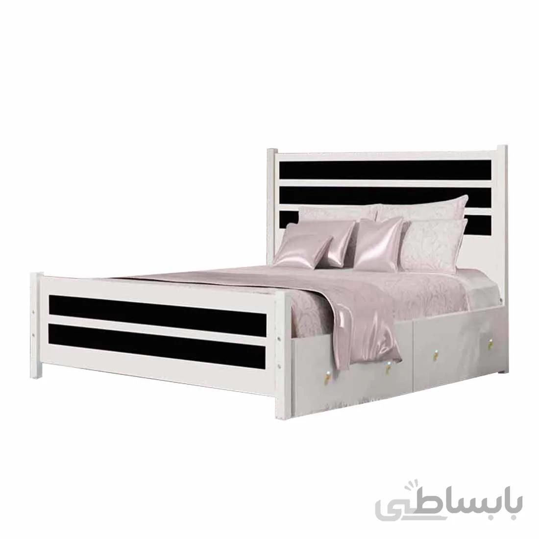 تخت خواب یکنفره مدل سناتور2 سایز 90x200 سانتیمتر حمل رایگان - آنتیک طلایی 90