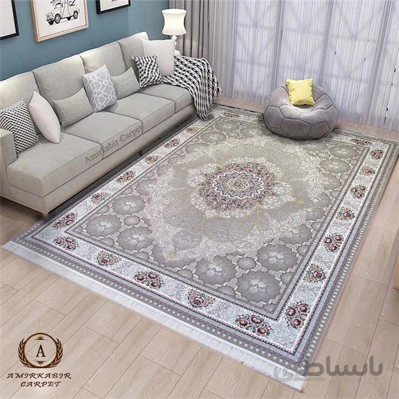 فرش ۷۰۰ شانه طرح چکاوک طوسی