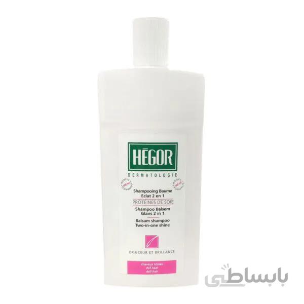 شامپو بالسام 2 در 1 براق کننده و حالت دهنده پروتئین ابریشم هگور - HEGOR